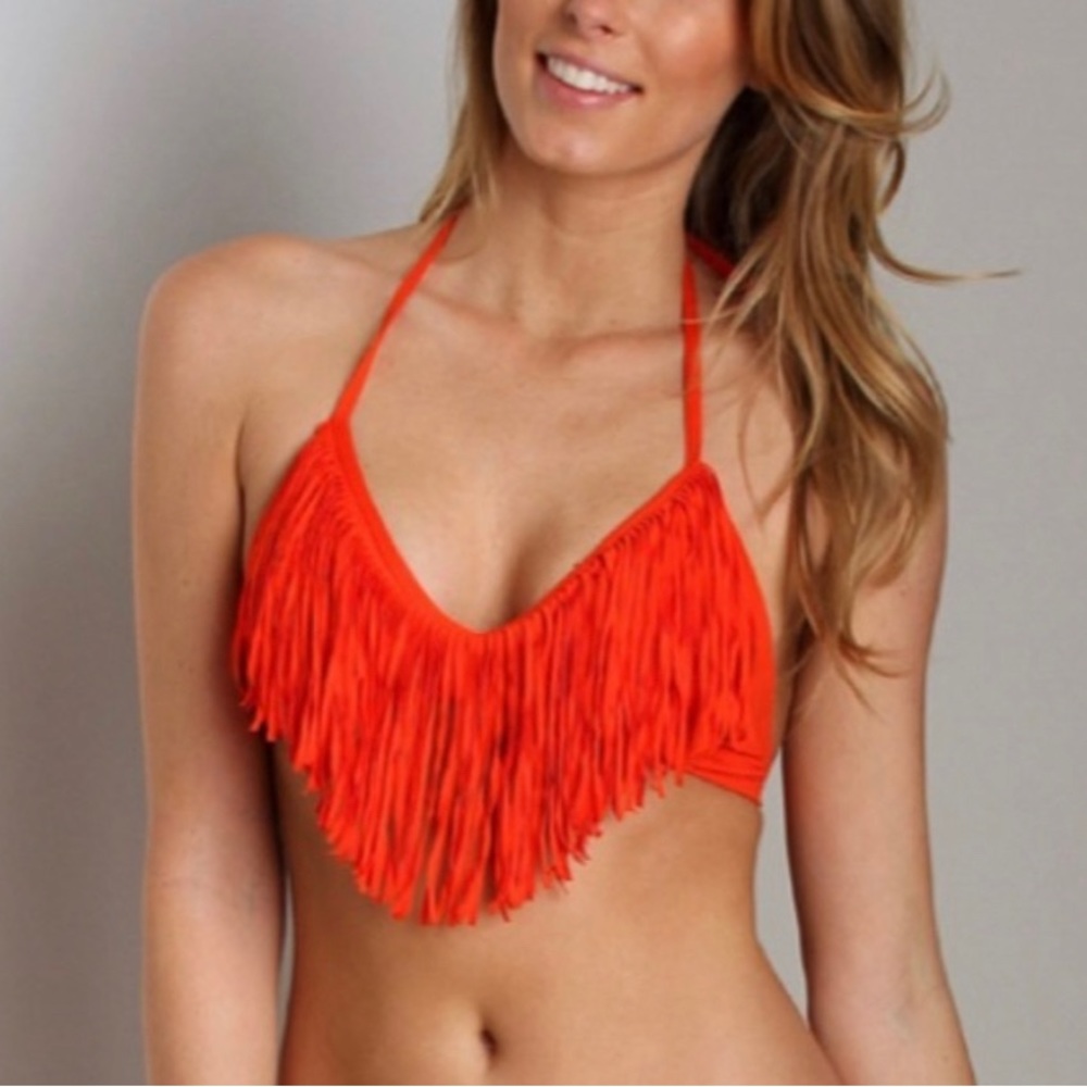 L*Space Swim fringe bikini top